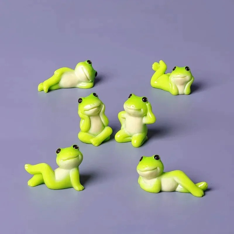 Live Fish Aquarium - 6pcs Cartoon Mini Funny Frog Figurine