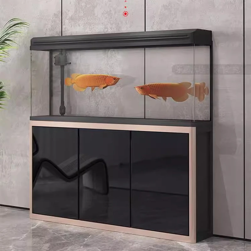 Live Fish Aquarium - Modern Living Room Partition Cabinet Large